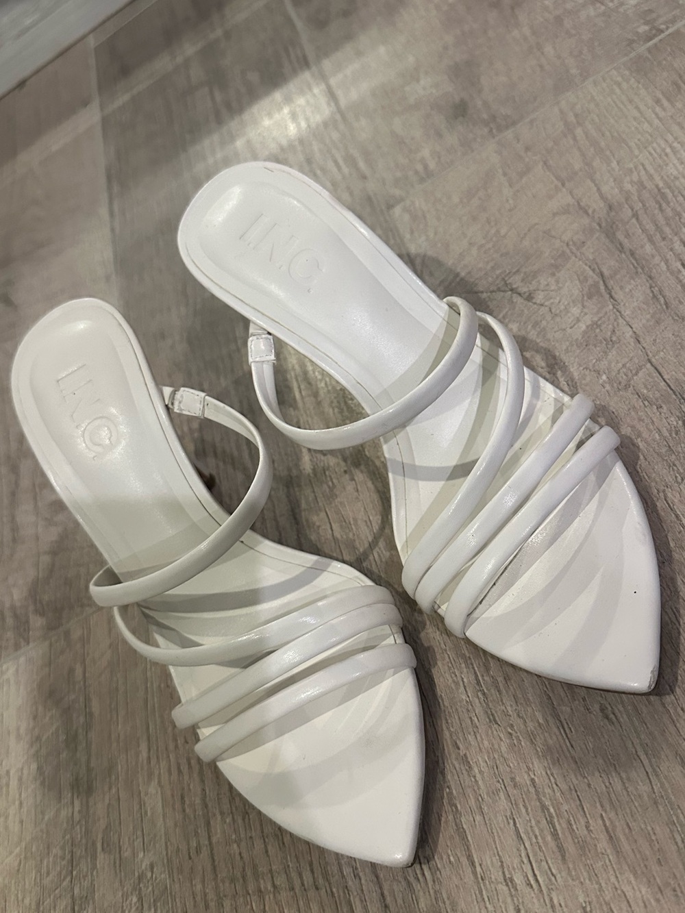 INC White heels